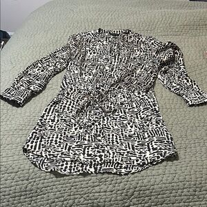 Glam Satin button down cinch waist dresss small